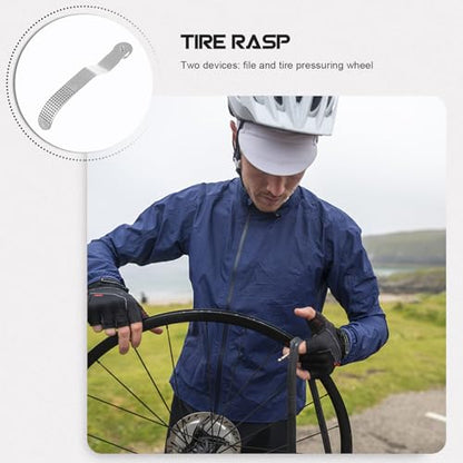 Bicycle Tire Repair Kit - 2-in-1 Metal Rasp & Roller for Puncture Patches Universal Grinder and Applicator for Bike,Motorcycle,Car Tubes & Tubeless