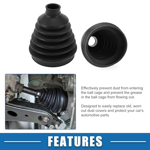 CV Joint Boot Kit No.4H0498203 W/Clamps Constant Velocity Joint Boot for Audi A4 2013-2023 for Audi A8 2012-2023 Rubber Black Strong Durable