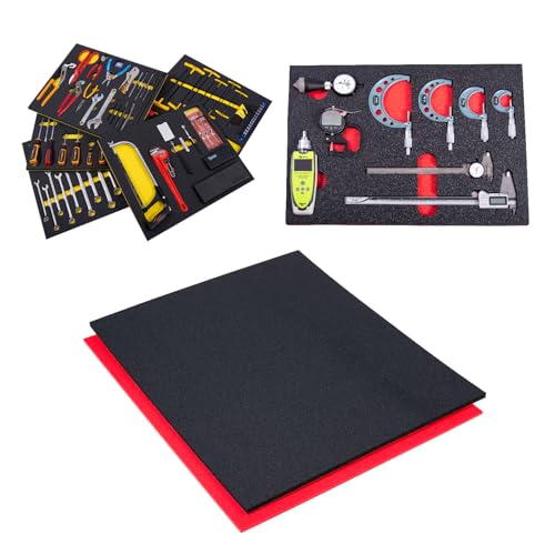 5S TOOL BOX SHADOW FOAM ORGANIZERS (2 COLOR) FITS CRAFTSMAN MODEL# 112225 TOP BOX (10.75" x 18.125", Black Top/Red Bottom) - color: Black Top/Red Bottom, size: 10.75" x 18.125"