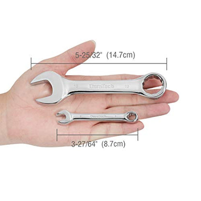 DURATECH Stubby Combination Wrench Set, Metric, 12-Piece, 8-19mm, 12 Point, CR-V Steel, with Rolling Pouch - size: 12-Piece, Metric