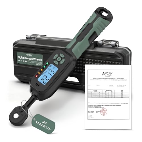 1/4 Torque Wrench Digital(1.1-22.2Ft.Lb) ±1% Average test accuracy Digital Torque Wrench 1/4 Drive with Buzzer and Colorful LED Indicator/Track Mode for Bike Moto Gunsmithing - size: 1/4"1.1-22.2Ft.Lb Digital torque wrench-2