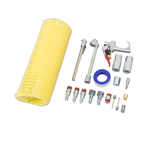 Pomya Air Blow Set, 20Pcs Pneumatic Tools Kit with Quick Connector, Stainless Steel Air Blow Accessory Set for Cleaning and Maintenance