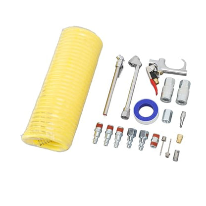 Zunate 20Pcs Air Blow Set - Stainless Steel Quick Connect Pneumatic Tool Kit, Multifunctional Blow with Accessories for Efficient Cleaning & Tire Inflation