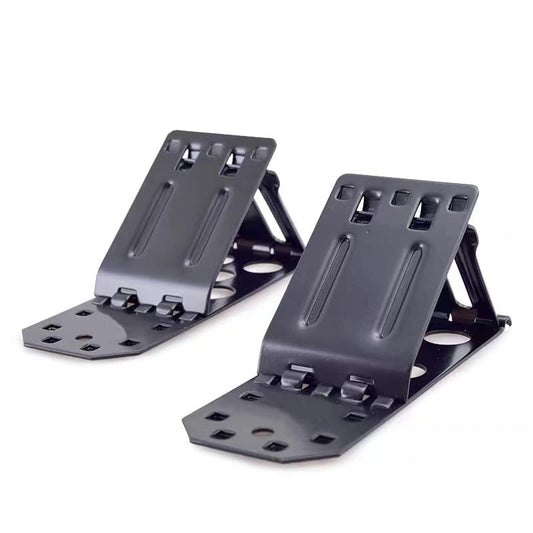 YOKOKO 2 PCS Wheel Chocks, Heavy Duty Metal Wheel Chock Blocks Foldable Tire Stoppers for Automotive, Car, SUV, Trailer, RV, Trucks & Camper