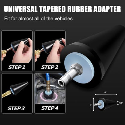 JIFETOR Cooling System Vacuum Purge Radiator Coolant Refill Tool Kit, Universal Automotive Water Tank Pneumatic Vacuum Antifreeze Change Filler Set, with Adapter Case Hose for Car Van SUV Truck - color: Black Case