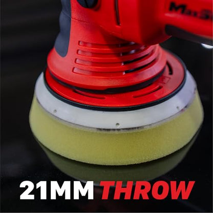 Maxshine MB21 Pro Brushless DA Polisher – 21mm Long Throw Car Buffer with 6” Backing Plate, 1200W Motor, 5/16”-24 Thread & 6-Speed Control – Auto Detailing Tool for Cars, Trucks, SUVs & Boats - color: 6" Brushless Dual Action