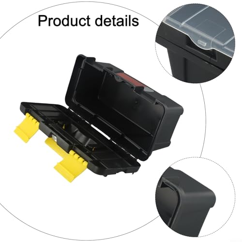 Tool Box Plastic With Handle, Portable Toolbox With Removable Tray And Lockable Design, Toolbox Organizer For Machinery Accessories, Tools And Parts Organization(Has inner layer) - size: Has inner layer