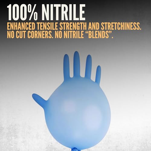 Cestus 5 Mil Nitrile Gloves Disposable Latex Free, Chemical Resistant, Mechanic, Food Prep, Tattoo, Cleaning, Bulk - size: Medium, style: Box of 100