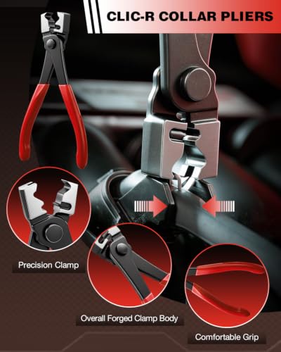 Saker Hose Clamp Pliers Set, Automotive Clamp Removal Tool Kit, Spring Clip Pliers, Flexible Cable Clamp Tool - 9PCS Heavy Duty Locking Kit for Car Engine Repair Tight Space Mechanic DIY - size: 9PCS