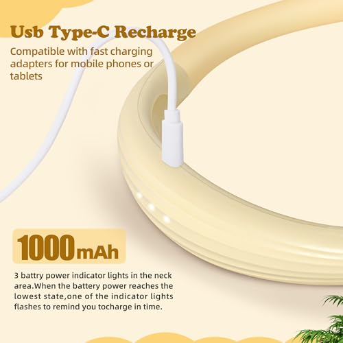 Upgraded Book Light, Neck Reading Lamp,USB Rechargeable, 3 Colors & 3 Brightness Adjustable, Auto-Off Timer, Neck Light for Reading in Bed, Long Lasting, Perfect for Repairing, Knitting. - color: Cheese yellow