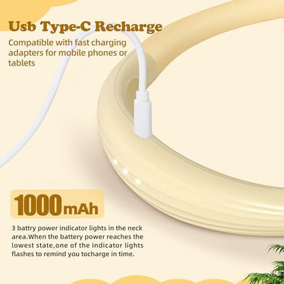 Upgraded Book Light, Neck Reading Lamp,USB Rechargeable, 3 Colors & 3 Brightness Adjustable, Auto-Off Timer, Neck Light for Reading in Bed, Long Lasting, Perfect for Repairing, Knitting. - color: Cheese yellow