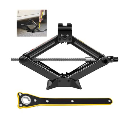 HSHa Scissor Lift Jack 2 Ton Capacity Heavy-Duty Scissor Jack 4.33"-15.35", Foldable Portable Scissor Lift Jack with Ratchet Handle, Universal Car Emergency Kit for Car SUV, Black