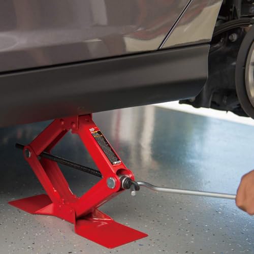 BIG RED T10152 Torin Steel Scissor Lift Jack Car Kit, 1.5 Ton (3,000 lb) Capacity, Red (Pack of 4) - size: 3000lbs (Pack of 4)
