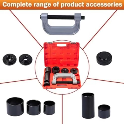 Ball Joint Removal Tool Kit,10PC Ball Joint Press Kit for Most 2WD 4WD Cars and Light Trucks(Red) - color: Red