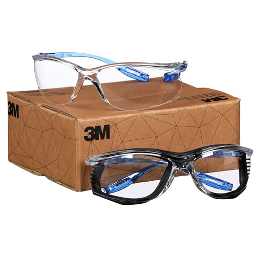 3M Safety Glasses Virtua CCS & Virtua Sport CCS 2-Pack, Clear Lens,ANSI Z87 | Anti-Fog, Corded Ear Plug Control System, Removable Foam Gasket - color: Clear, Clear