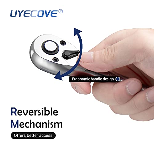 1/2-Inch Drive Ratchet Wrench, 1/2 Ratchet Wrench Long Handle, Socket Wrench, 72-Tooth Quick-release Reversible Cr-Mo Head, Chrome Steel Made - 20''51cm - size: 1/2" Standard Ratchet - 20 inch