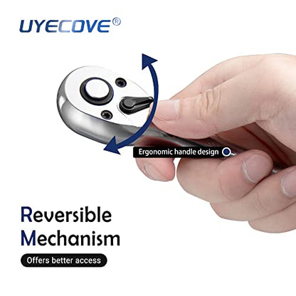 1/2-Inch Drive Ratchet Wrench, 1/2 Ratchet Wrench Long Handle, Socket Wrench, 72-Tooth Quick-release Reversible Cr-Mo Head, Chrome Steel Made - 20''51cm - size: 1/2" Standard Ratchet - 20 inch