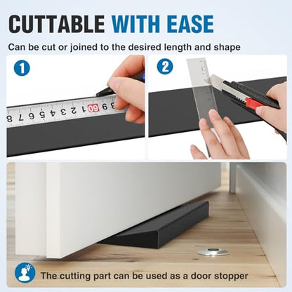 Nilight 1" Rise Threshold Ramp for Doorways, 39.4" Wide Low Profile Cuttable Rubber Wheelchair Access Door Ramp for Doorway, Curb, Home Steps, Bathroom - size: 1" Rise