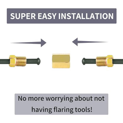 MuHize 6 Inches Brake Line Kit, 3/16 PVF Coated Brake Line Tube with fittings, Each End Bubble Flared Brake Line Tubing with 6 Fittings and 2 Unions for Brake Line Replacement - color: Black, size: 6 Inch