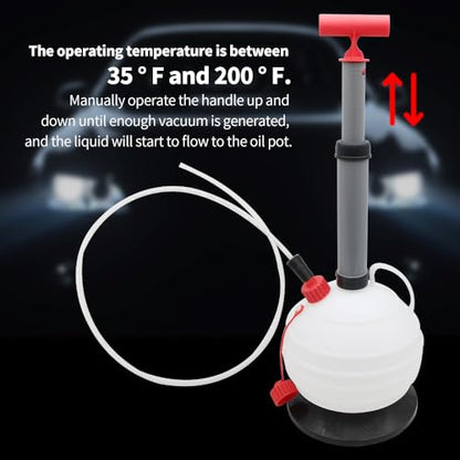 Oil Extractor for Boats Oil Change, Vacuum Oil Extractor 6L | Oil Extractor Machine,Fluid Extractor Pump,Suitable For Automotive,Jet Skis, Pressure Washers, Tractors
