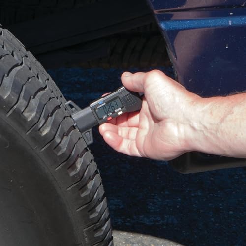 Performance Tool 60310 Digital Tire Tread Depth Gauge | Large LCD display. Zero setting at any position. Metric and inch interchangeable. Manual power on/off