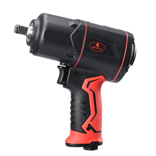 AEROPRO TOOLS 1/2-Inch Composite Air Impact Wrench(A315), Twin Hammer, 1220 FT-LBS Max Loosening Torque, 8000RPM, Pneumatic Impact Gun, for Auto Repair, Tire Shop (Lightweight Housing) - style: 1220 ft-lbs | Lightweight Housing