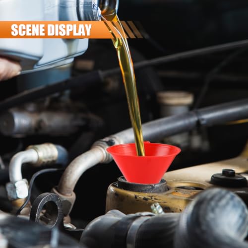 ZIMISI 10PCS Funnels for Automotive Use, Wide Mouth Funnel Set with Removable Filter and Hose, Plastic Flexible Oil Funnel Kit, Long Neck Fuel Funnels, Oil Change Tools for Coolant, Gasoline, Water