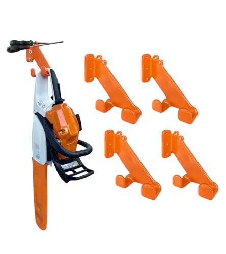 Chainsaw Hanger, 4 Pack Chainsaw Wall Mount, Heavy Duty Chainsaw Holder, Garage Organization Garage Storage Shed Organizer Mounted Chainsaw Rack - color: 4 Pack