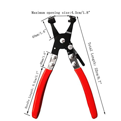 Wide & Flat band Hose Clamp Pliers, Coolant Hose Clips, Works on all Flat Band Style Hose Clamps of Removal and Installation,for Car Fuel Oil Water Pipe Repair Tools (Wide & Flat band Pliers) - style: Wide & Flat band Pliers