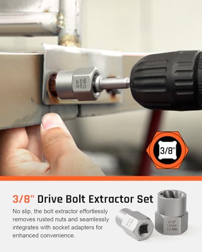 Kolvoii 39-Piece Easy Out Screw Extractor Set & Broken Bolt Extractor Kit | Left hand drill bit set and multi-spline extractors handle broken bolt removal, stripped screws and rounded fasteners - size: 39 PCS