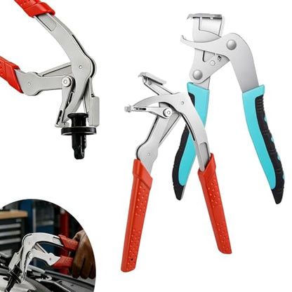 Panel Clip Removal Pliers, Auto Fastener Clip Removal Pliers, Multi-functional Automotive Clip Tool, 17-4 Stainless Steel, for Auto Trim & Fastener, Damage-Free Disassembly (Red+Blue) - color: Red+blue