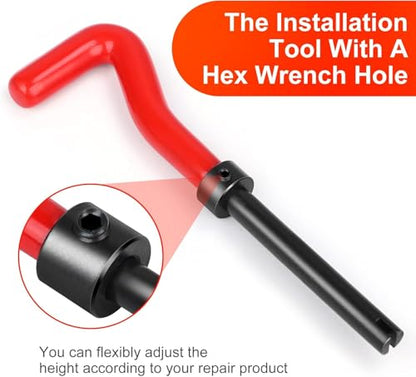 20 Piece M10 x 1.5mm Thread Repair Insert Kit, Stainless Steel Thread Repair Kit Helicoil Coil Compatible Hand Tool Set for Auto Repair - size: M10 x 1.5