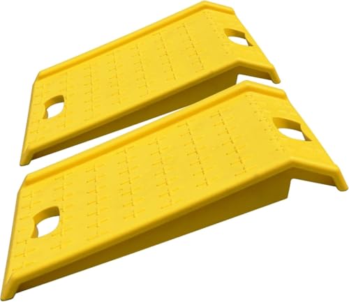 2 Pack Portable Curb Ramps, Lightweight Durable Plastic Driveway Curb Ramp Rated 2200 Pounds Load Capacity, for 13.5" inch Rise Max Height Threshold Ramp Service Range