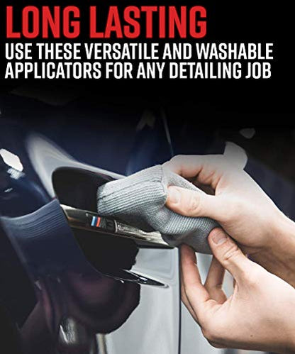 Adam's Polishes Microfiber Applicator Pad (2 Pack) All Purpose Car Detailing Applicator Sponge | Use with Ceramic Coating for Cars, Car Wax, Paint Sealants, Compound, Polish, Conditioner, Glazes