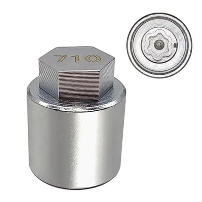 JL 710 for 27mm Nuts, Wheel Locking Nut Key for Jeep (JL) Dodge | Wheel Lock Nut Socket Adapter, Anti-Theft Lug Nut Removal Tool, Anti-Theft Screw Remover, Repair Tool, Tyre Fitting, garage - size: 710