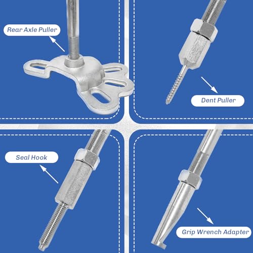 DASBET 9-Way Slide Hammer Puller Set | 19PCS Front Wheel Hub Bearing Remover & Rear Wheel Axle Hub Dent Shaft Puller Tool Kit, Dent Hub Gear Puller Remover Set