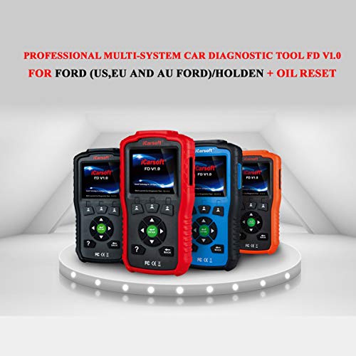 Auto Diagnostic Scanner iCarsoft FD V1.0 for Ford/Holden, ABS, SRS, Oil Service Reset ect (Red) - style: for Ford/Holden