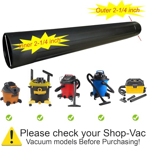GHAMADE Vacuum Accessories & Attachments for Shop Vac 2-1/2'' - Vacuum Dust Brush & Extension Wand Compatible with Vacuums Using 2-1/4'' Inner Diameter Accessories (Extension Wands, 2-1/4'') - style: Extension Wands