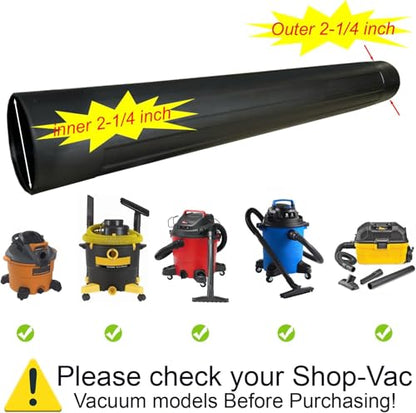 GHAMADE Vacuum Accessories & Attachments for Shop Vac 2-1/2'' - Vacuum Dust Brush & Extension Wand Compatible with Vacuums Using 2-1/4'' Inner Diameter Accessories (Extension Wands, 2-1/4'') - style: Extension Wands
