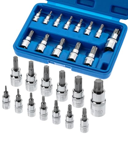Bates Torx Bit Set - 13 Piece Socket Set, T8-T60, Star & Torx Bits - size: 13 pcs, T8-T60