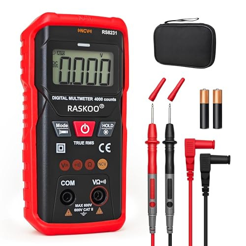 Premium True RMS Multimeter Tester, Digital Multimeter Auto Ranging | 4000 Counts, NCV, Smart Digital Multimeter Voltage Tester for AC/DC, Resistance, Continuity for Home, DIY and Automotive Use