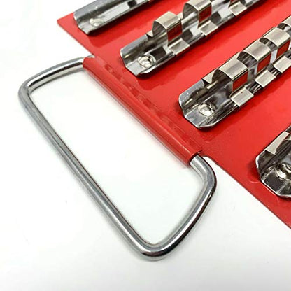 80-Piece Socket Organizer Tray Set - 1/4-Inch, 3/8-Inch, 1/2-Inch Drive Socket Holder - Heavy Duty Tool Box Storage Rails - size: 41.2cm/16-1/5”