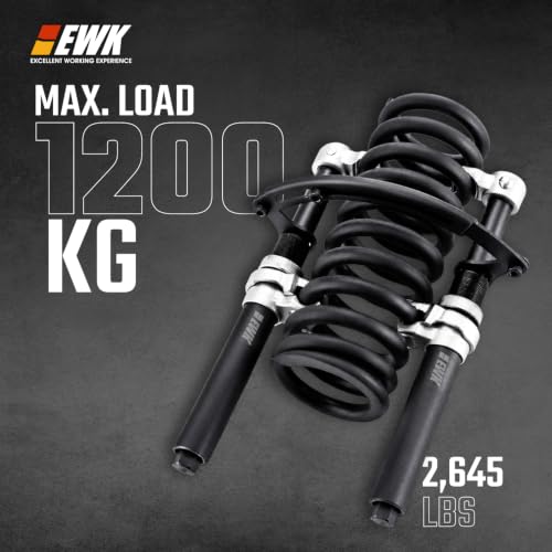 EWK Coil Spring Compressor Tool Set, 3-Piece Kit for MacPherson Strut | Parallel Safety Bracket & Dual Anti-Slip Jaws for Stable Spring Compression, 2645 lb Capacity