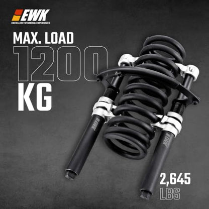 EWK Coil Spring Compressor Tool Set, 3-Piece Kit for MacPherson Strut | Parallel Safety Bracket & Dual Anti-Slip Jaws for Stable Spring Compression, 2645 lb Capacity