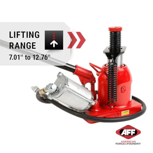 AFF 20 Ton Bottle Jack - Manual & Air Assist Hydraulic Jack for Lifting Heavy Trucks & Equipment - Super Duty - size: 20 Ton Capacity, style: Low Profile