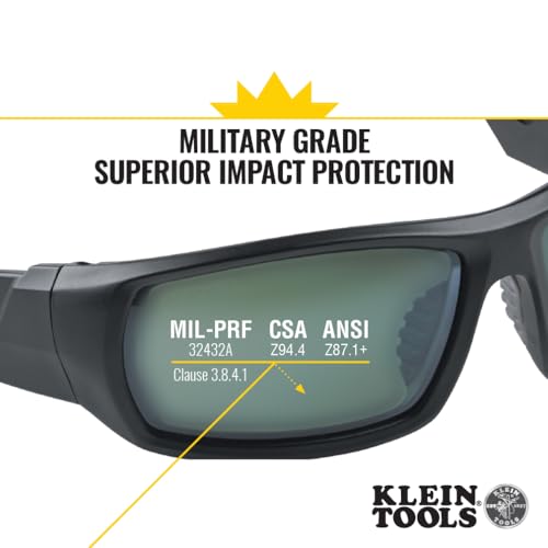 Klein Tools 60539 Safety Glasses, Professional PPE Protective Eyewear, Full Frame, Scratch Resistant and Anti-Fog, Polarized Lens - style: Polarized Lens