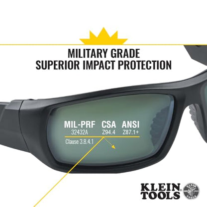 Klein Tools 60539 Safety Glasses, Professional PPE Protective Eyewear, Full Frame, Scratch Resistant and Anti-Fog, Polarized Lens - style: Polarized Lens