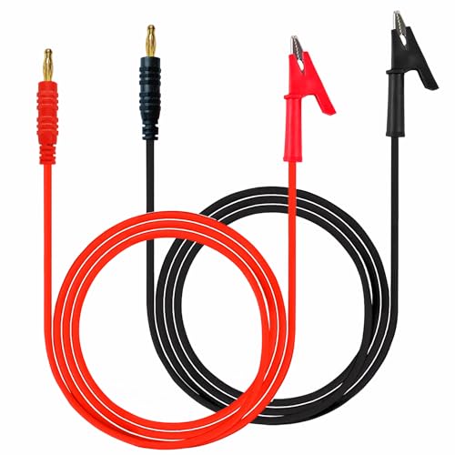 Banana Plug to Crocodile Clip Test Leads Wire 4mm Banana Plug Test Leads | Cable Alligator Clip Test Probe Cable 3.28ft for Multimeter and Battery Testing(X-Y 16A 2S) - size: 3.28ft 16AWG 2 items