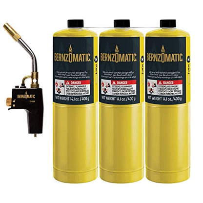 Bernzomatic TS4000 Trigger Start Torch 361524 (TS4000 Torch + 3 Pack Map Pro Gas) - style: TS4000 Torch + 3 Pack Map Pro Gas