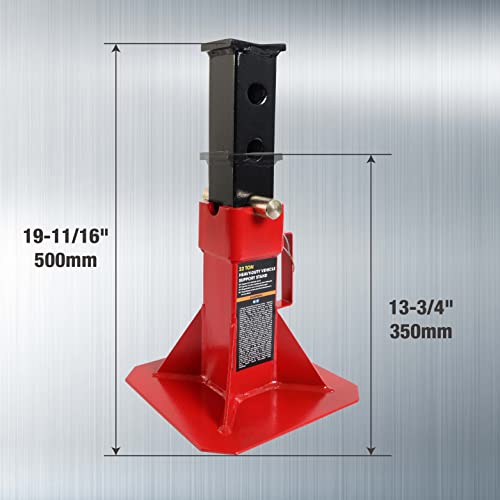 TCE ATZ220005U Torin Heavy Duty Car Jack Stand with Lock, 22 Ton (44,000 lb) Capacity, Red, 1 Pair - style: Wide Base